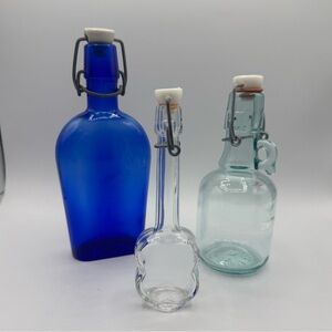 Swing Top Syrup/Medicine/liquor Bottles Lot of 3 Vintage